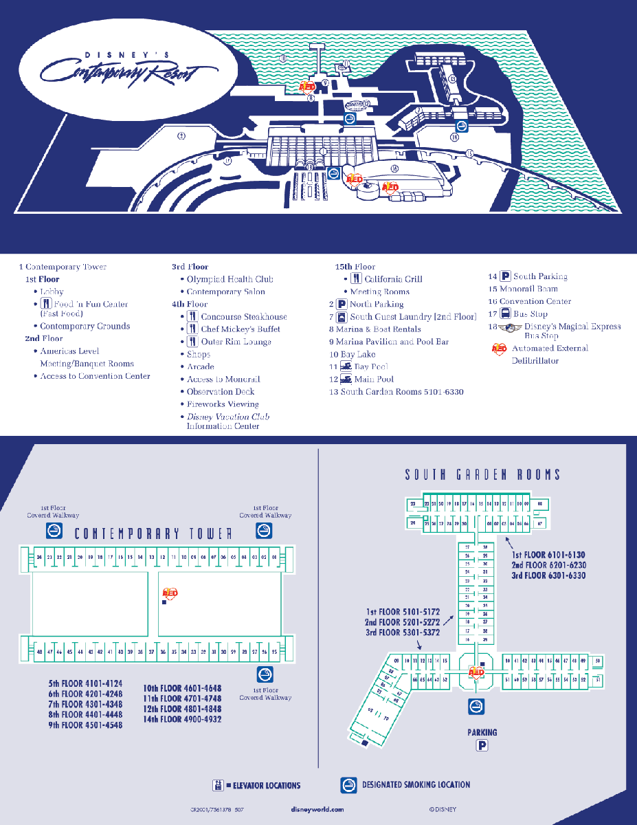 Maps And Printed Materials Disney S Contemporary Resort