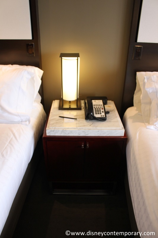Bed table without alarm clock